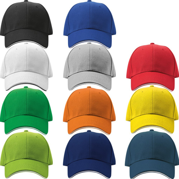 6-panel sandwich katoenen baseballcap